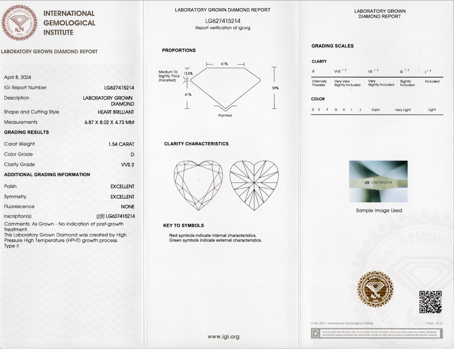 1.54 Carat Heart Diamond